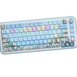 Blue Floral Mechanical Keyboard